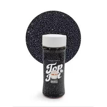 Elegant Nonpareils Sugar Pearl Sprinkles Topping Decoration 3.5oz - Midnight Black