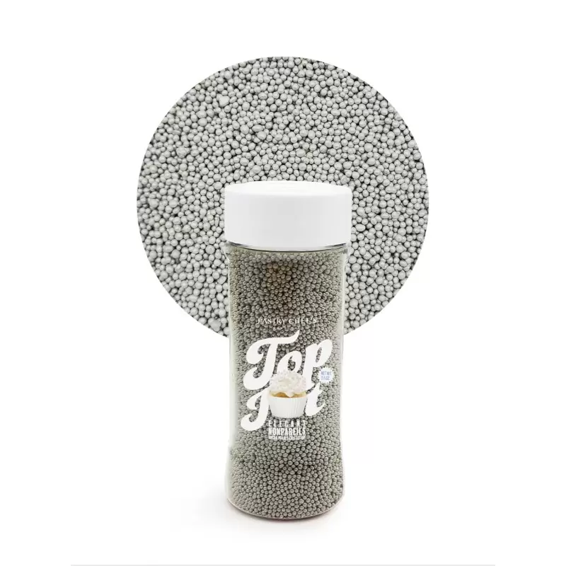 Elegant Nonpareils Sugar Pearl Sprinkles Topping Decoration 3.5oz - Silver Silk