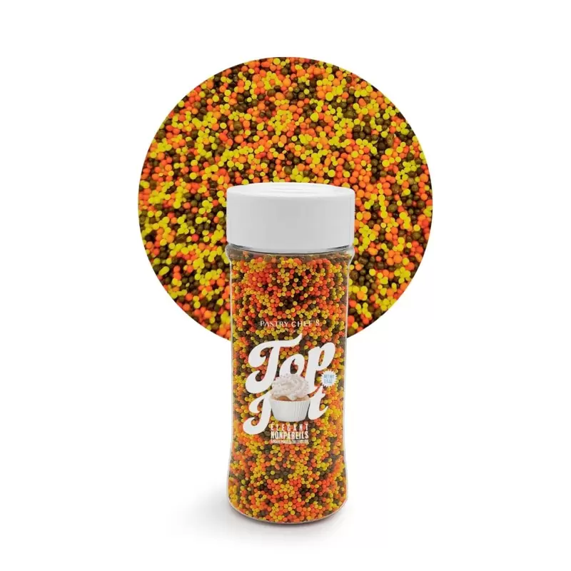 Celebration Mix Nonpareils Sugar Pearl Sprinkles Topping Decoration 3.5oz - Autumn Harvest