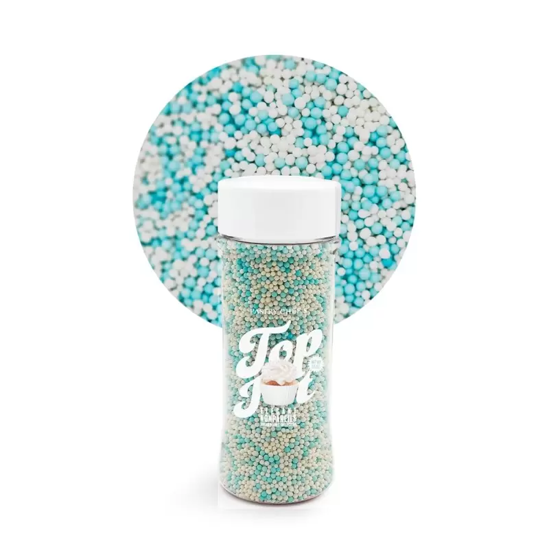 Celebration Mix Nonpareils Sugar Pearl Sprinkles Topping Decoration 3.5oz - Baby Blue Breeze