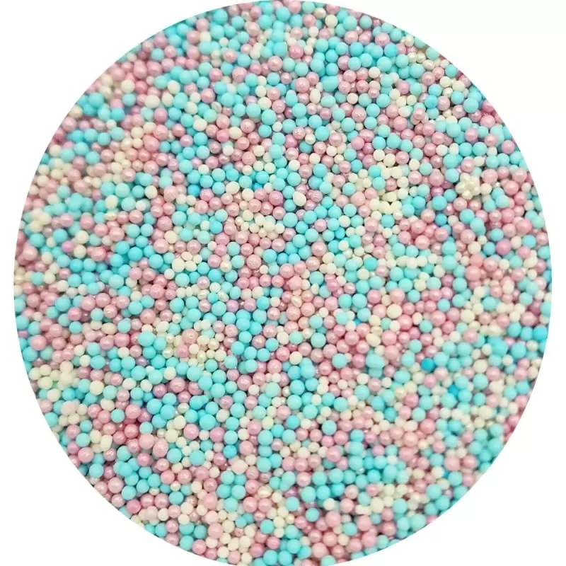 Celebration Mix Nonpareils Sugar Pearl Sprinkles Topping Decoration 3.5oz - Cotton Candy