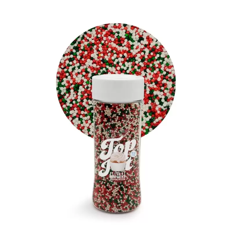 Celebration Mix Nonpareils Sugar Pearl Sprinkles Topping Decoration 3.5oz - Holiday Cheers