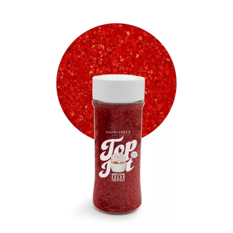 Gourmet Colored Sugar Crystals Topping Decoration 3.5oz - Garnet Red