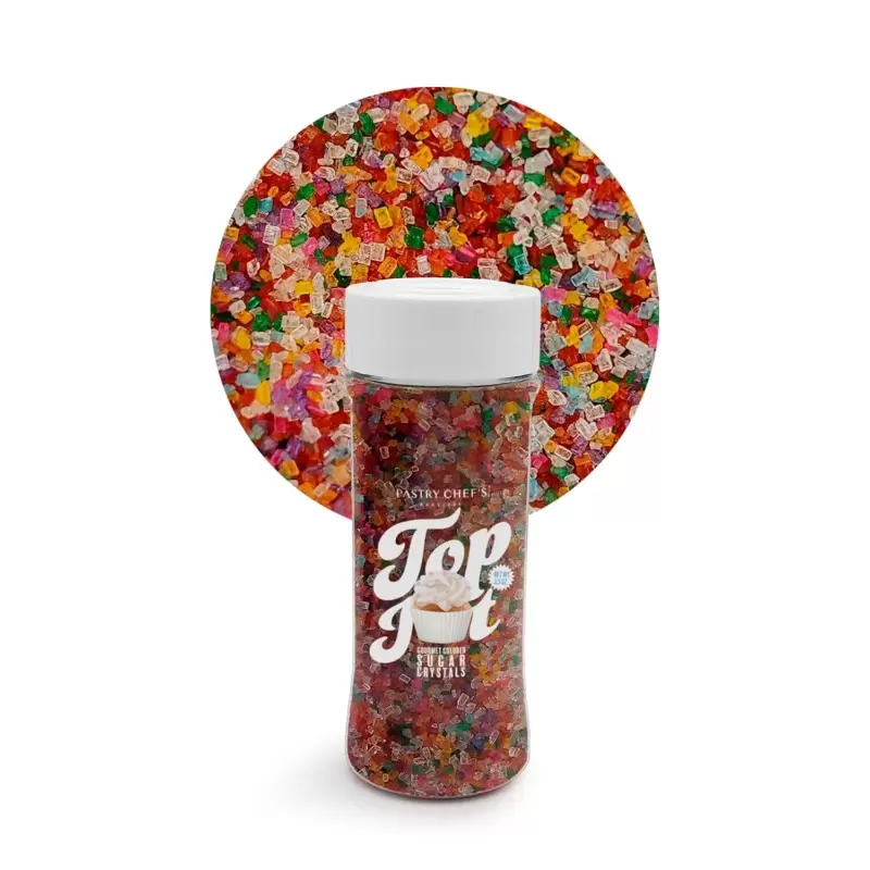 Gourmet Colored Sugar Crystals Topping Decoration 3.5oz - Rainbow Burst