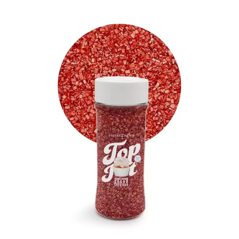 Gourmet Colored Sugar Crystals Topping Decoration 3.5oz - Ruby Red