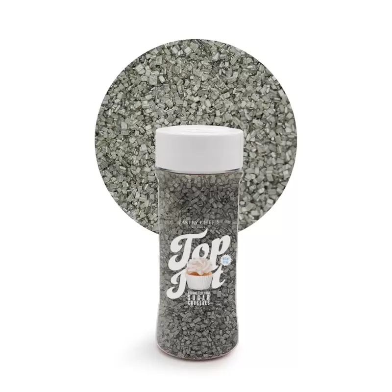 Gourmet Colored Sugar Crystals Topping Decoration 3.5oz - Silver Blitz