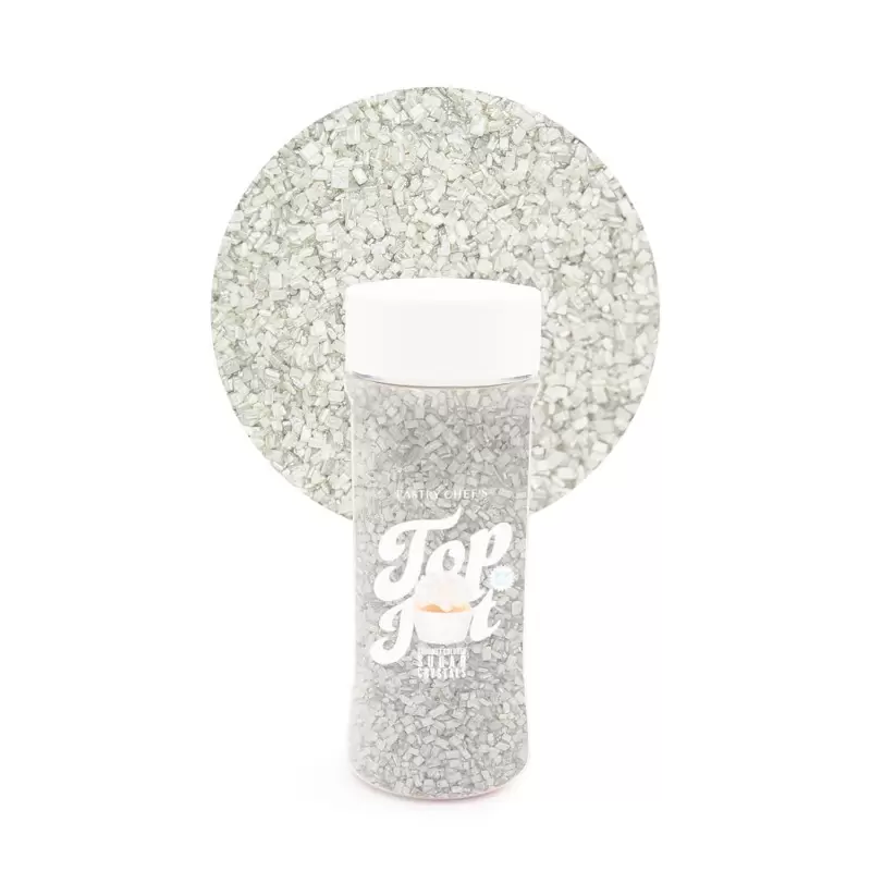 Gourmet Colored Sugar Crystals Topping Decoration 3.5oz - White Blitz