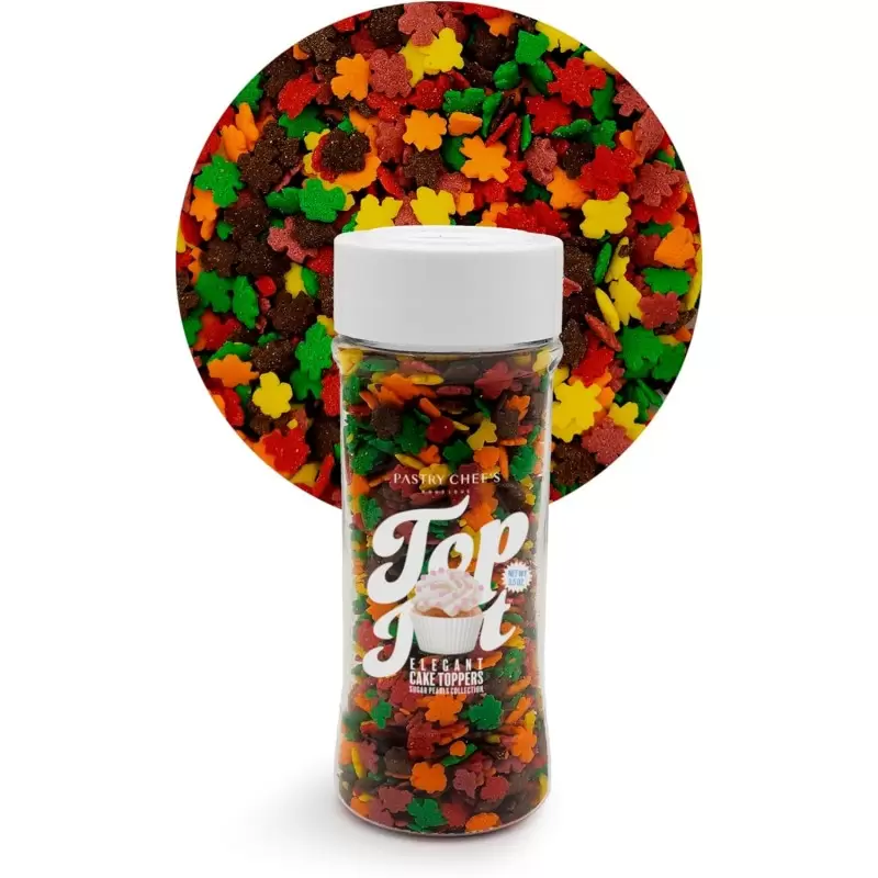 Elegant Leaf Shaped Sprinkles Topping Decoration 3.5oz - Fall Fiesta