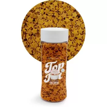 Elegant Star Shaped Sprinkles Topping Decoration 3.5oz - Golden Twinkle