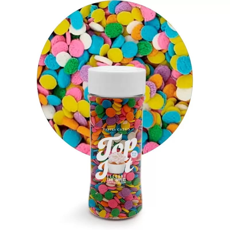 Elegant Round Shaped Sprinkles Topping Decoration 3.5oz - Pastel Confetti