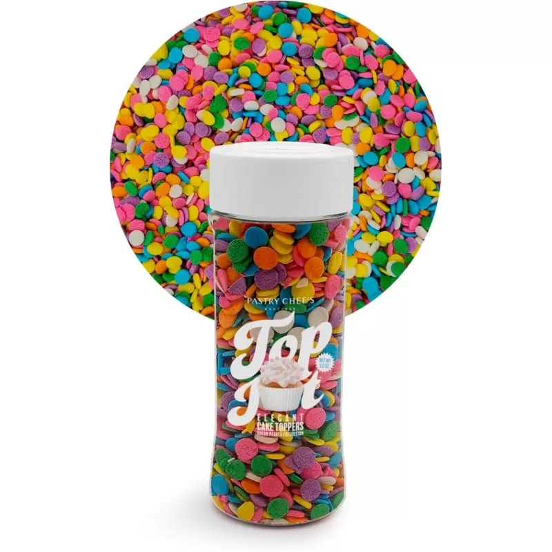 Elegant Round Shaped Sprinkles Topping Decoration 3.5oz - Pastel Sequins