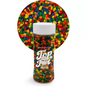 Elegant Round Shaped Sprinkles Topping Decoration 3.5oz - Rainbow Sequins