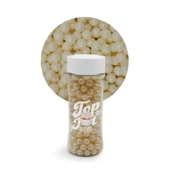 Elegant Edible Sugar Beads Topping Decoration 3.5oz - Ivory Pearl