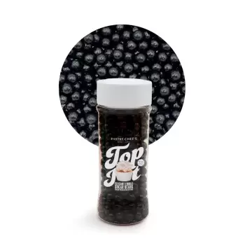 Elegant Edible Sugar Beads Topping Decoration 3.5oz - Midnight Black