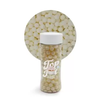 Elegant Edible Sugar Beads Topping Decoration 3.5oz - Snow White