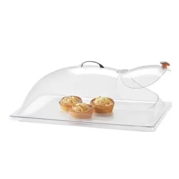 Cal-Mil Classic Clear Dome Display Cover With Single End Opening And Door - 12" x 20" x 7 1/2"