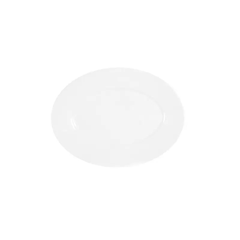 Cal-Mil Classic Rim White 12" x 9" Oval Melamine Platter