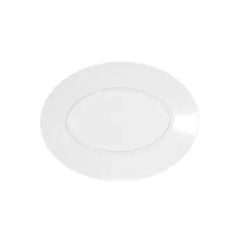 Cal-Mil Classic Rim White 12" x 9" Oval Melamine Platter