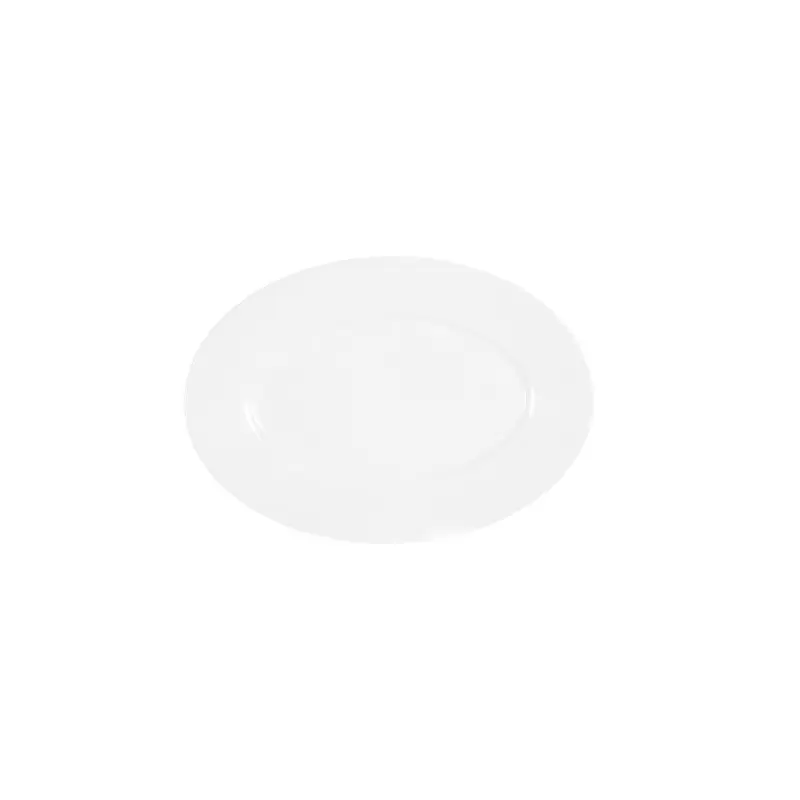 Cal-Mil Classic Rim White 10" x 7" Oval Melamine Platter