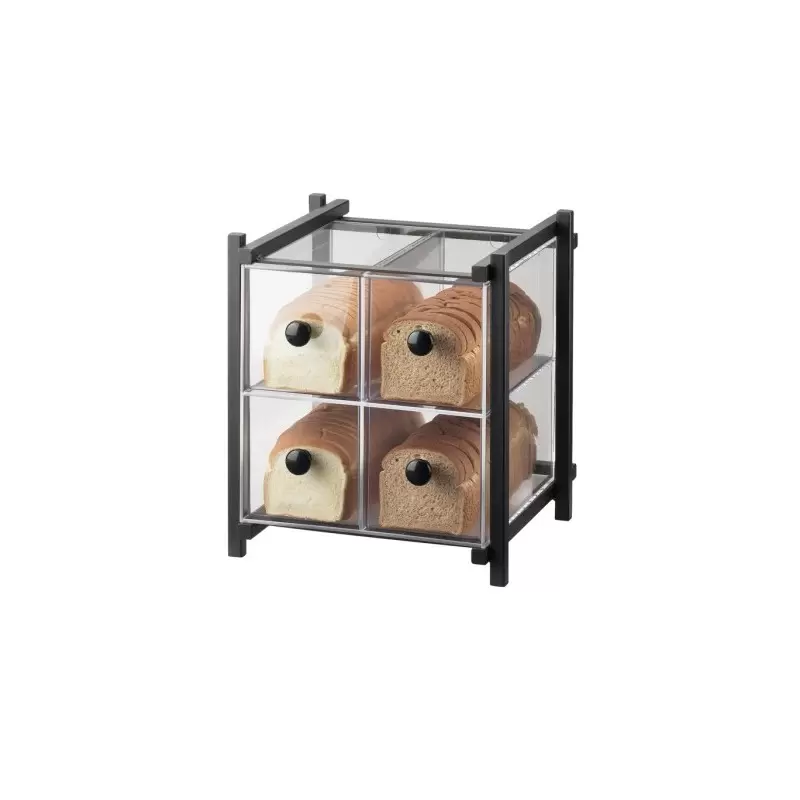 Cal-Mil One By One 4 Drawer Bread Case - Black