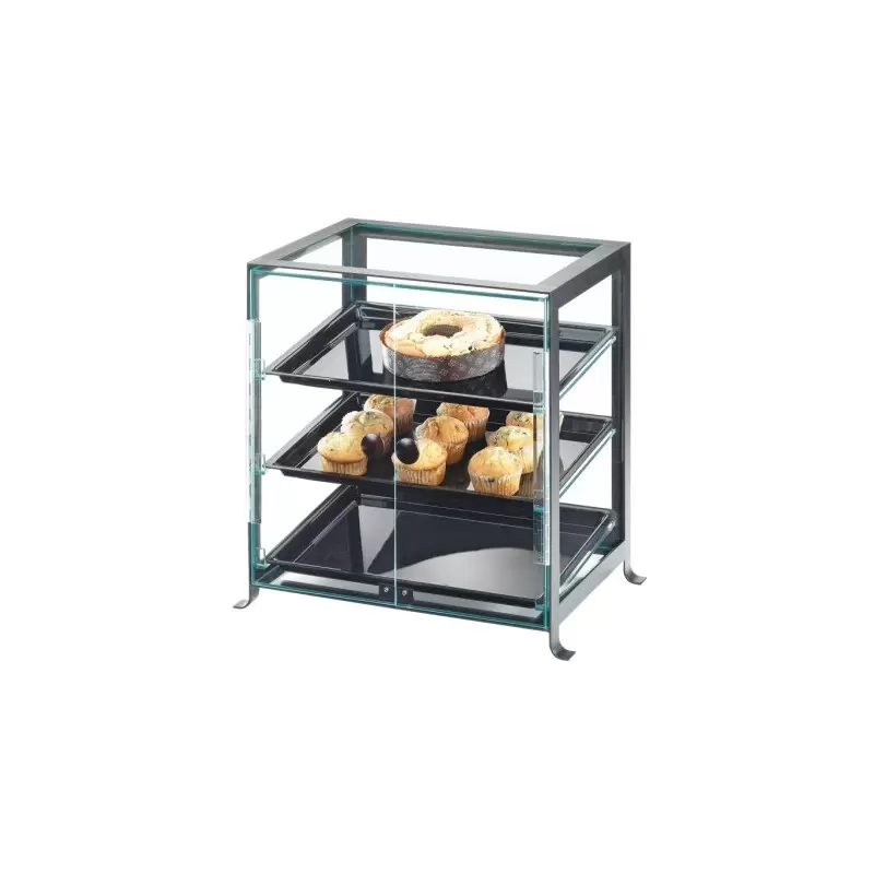 Cal-Mil Soho Three Tier Black Display Case With Rear Door - 17 1/4" x 12 3/4" x 20 3/4"