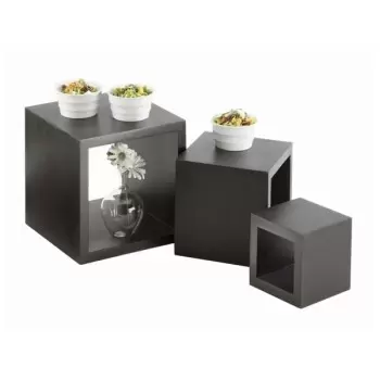 Cal-Mil Midnight 5" - 7" - And 9" Wooden Cube Riser Display Set