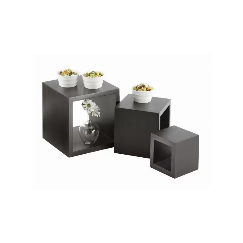 Cal-Mil Midnight 5" - 7" - And 9" Wooden Cube Riser Display Set