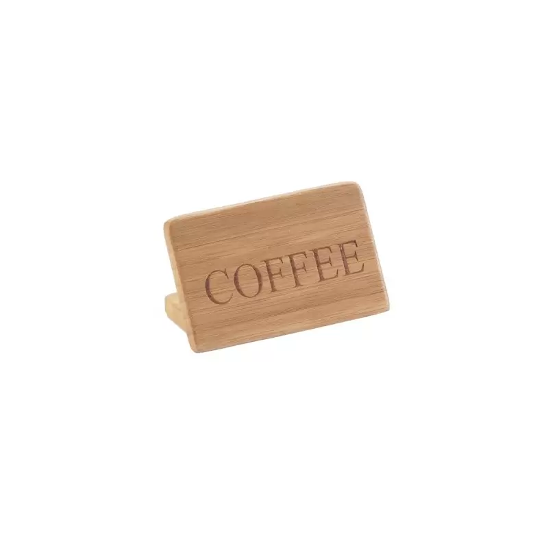 Cal-Mil 3" x 2" Bamboo "Coffee" Beverage Sign