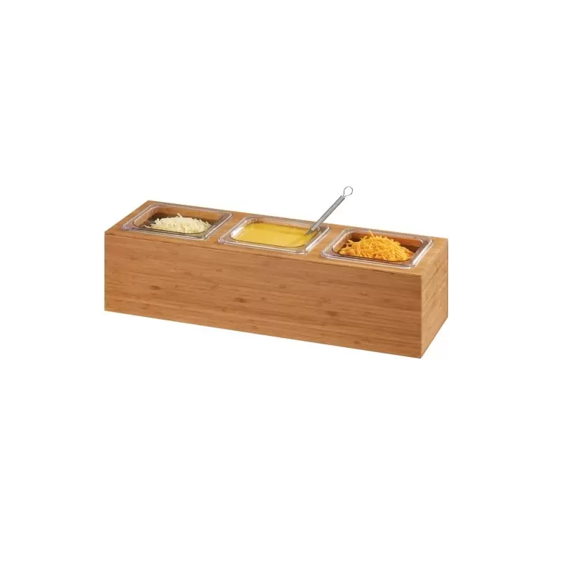 Cal-Mil Bamboo Action Station - 1/6 Size Pan Unit - 11 3/4" x 7 1/2" x 6 1/4"