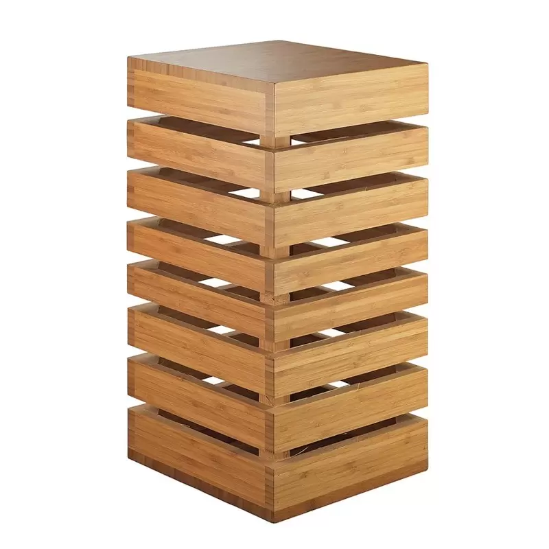 Cal-Mil Bamboo Square Crate Riser Display - 9" x 9" x 18"