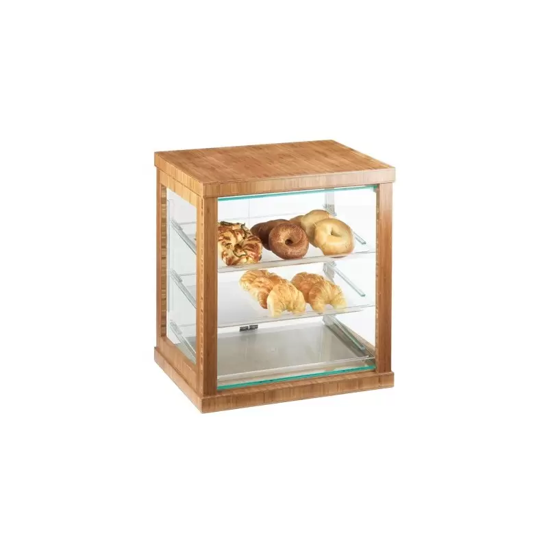 Cal-Mil Bamboo Three Tier Display Case With Rear Doors - 21" x 16 1/4" x 22 1/2"