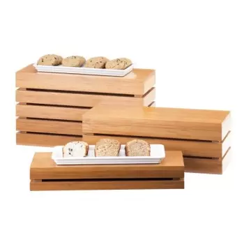 Cal-Mil Bamboo Rectangular Crate Riser Display - 20" x 7" x 11"