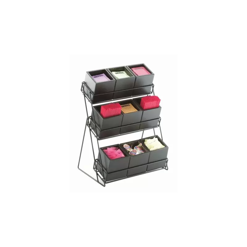 Cal-Mil Midnight Bamboo 9 Bin Tiered Display