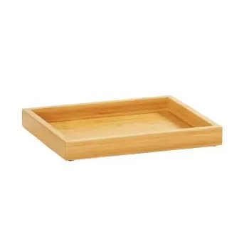 Cal-Mil Bamboo 12" x 9 3/4" Wooden Shallow Tray