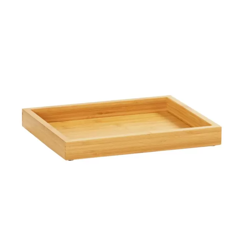 Cal-Mil Bamboo 12" x 9 3/4" Wooden Shallow Tray