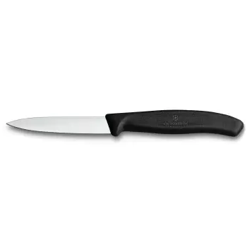 Victorinox Paring Knife, 3¼" straight, spear point blade, black