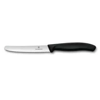 Victorinox Paring Knives Utility Knife, 4½" Serrated, Round Blade Black