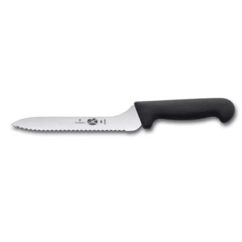 Victorinox Fibrox Offset Sandwich Knife, 7½" blade, serrated edge, black polypropylene handle