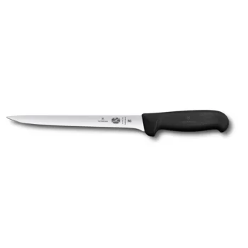 Victorinox Fibrox Fillet Knife, Fishing Knife, 8" straight, flexible blade, black Fibrox handle