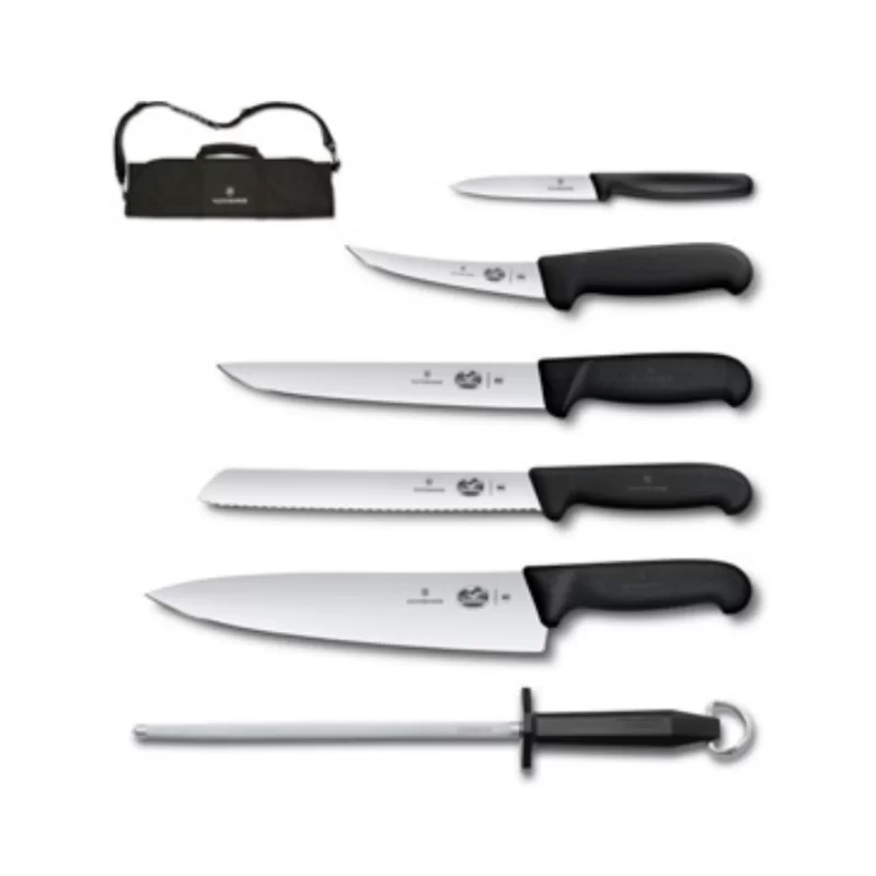 Victorinox 7-Piece Knives Culinary Set, Fibrox handles, with canvas case