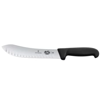 Victorinox Fibrox Butcher Knife, 10" straight granton blade, black Fibrox handle