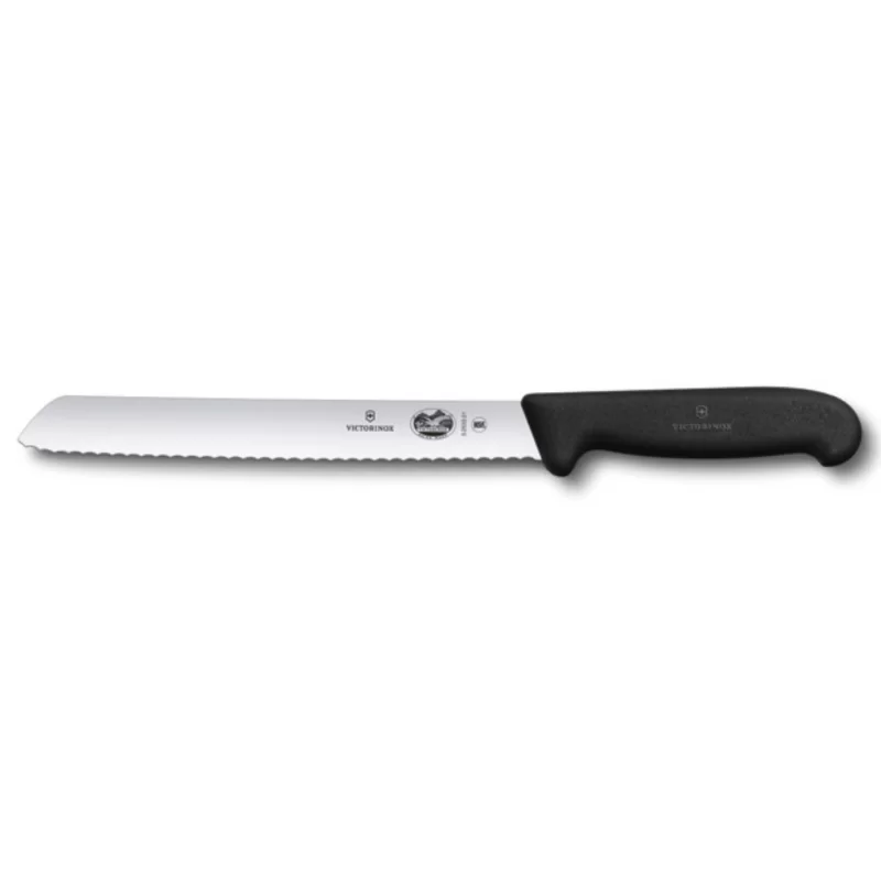 Victorinox Fibrox Bread Knife, 8" slant tip blade, serrated edge, black Fibrox handle