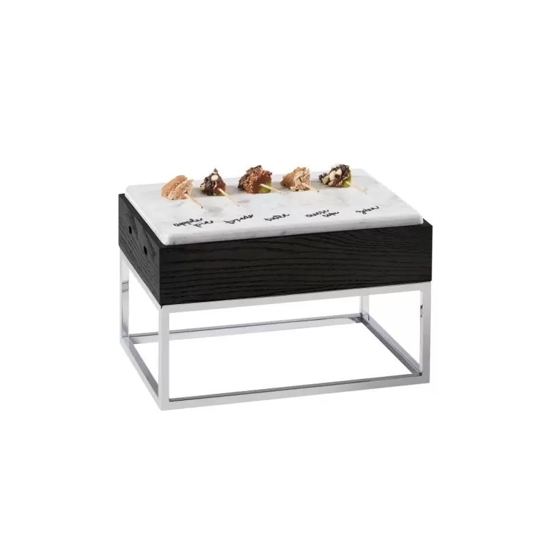 Cal-Mil Cinderwood Riser Display With Melamine Marble Tray - 15" x 11" x 9 1/4"