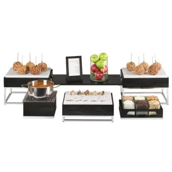 Cal-Mil Cinderwood Riser Display With Melamine Marble Tray - 15" x 11" x 9 1/4"