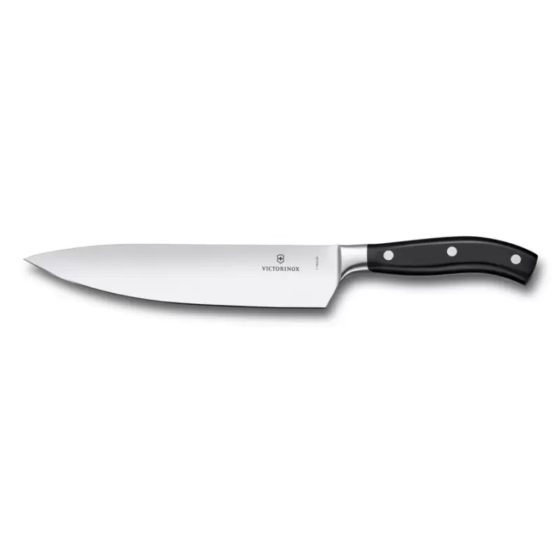 Victorinox Grand Maitre Black Carving Knife, Forged 8 1/2" Straight Blade Black