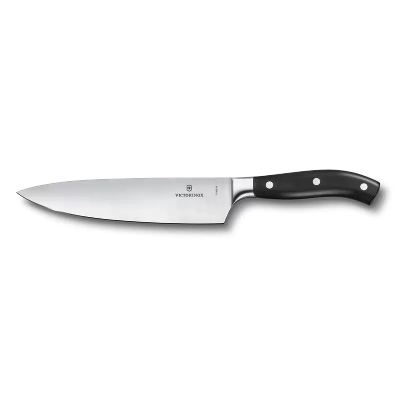 Victorinox Grand Maitre Black Chef's Knife, Forged, 8" Straight Blade Black