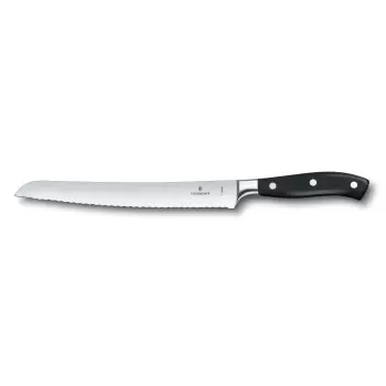 Victorinox Grand Maitre Black Bread Knife, Forged, 9" Curved, Serrated Blade Black