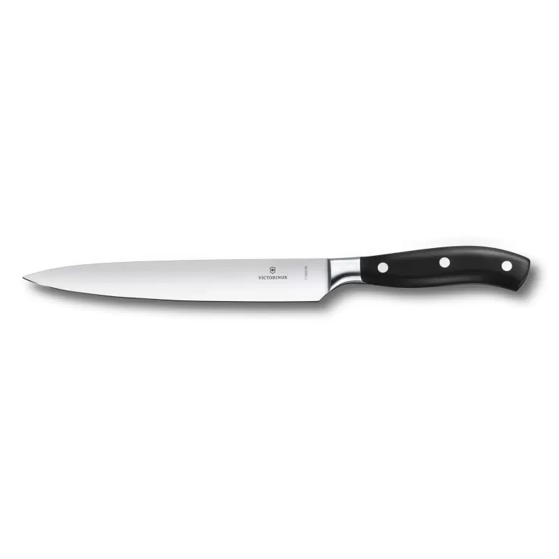 Victorinox Grand Maitre Black Carving Knife, Forged, 8" Straight Blade Black