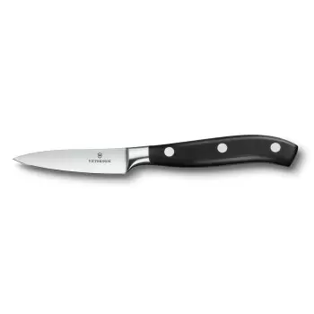 Victorinox Grand Maitre Black Paring Knife, Forged, 3" Straight, Spear Point Blade Black