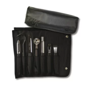 Victorinox 8-Piece Fruits & Vegetable Garnishing Kit, black polypropylene handles